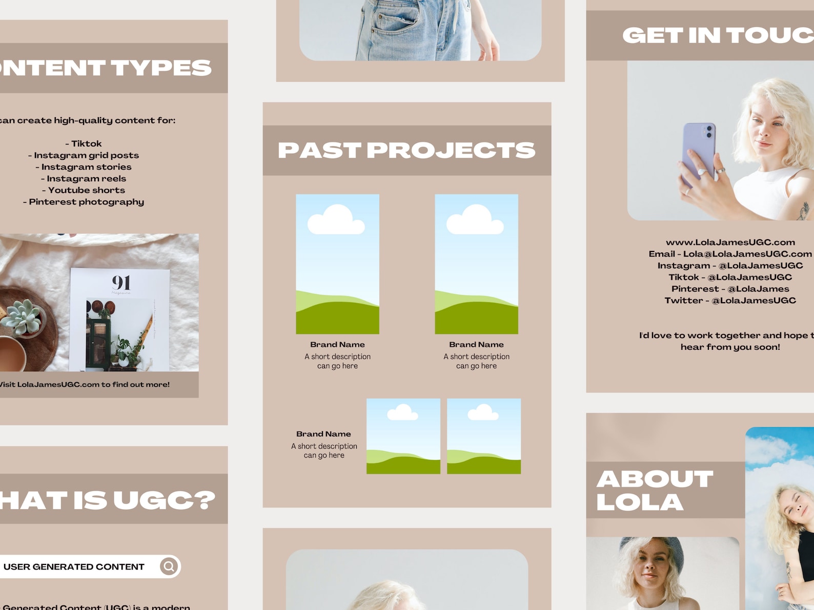 UGC Portfolio UGC Creator Portfolio UGC Creator Template Etsy France