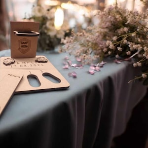 Wedding Games mini favour Noughts & Crosses, Ring toss, Jig saw, flick ball, mdf image 19