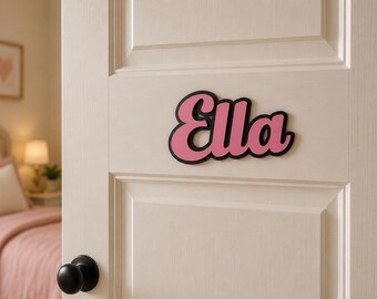 Personalised Name Sign Plaque | Custom Kids Bedroom Door Wall Decor 3d Letters