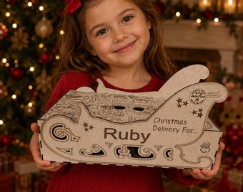 Personalised Wooden Christmas Eve Box – Beautiful Christmas Gift with name