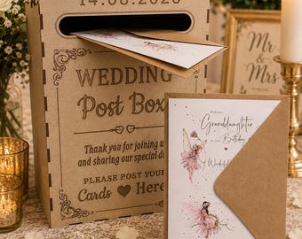 Large Post box Personalised  Weddings Wooden MDF Card table top Decoration