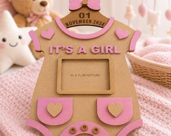 personalised baby keepsake boy or girl wood design baby grow gift