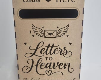 Post box Memorial Letters to Heaven Personalised laser cut Wooden Medite MDF
