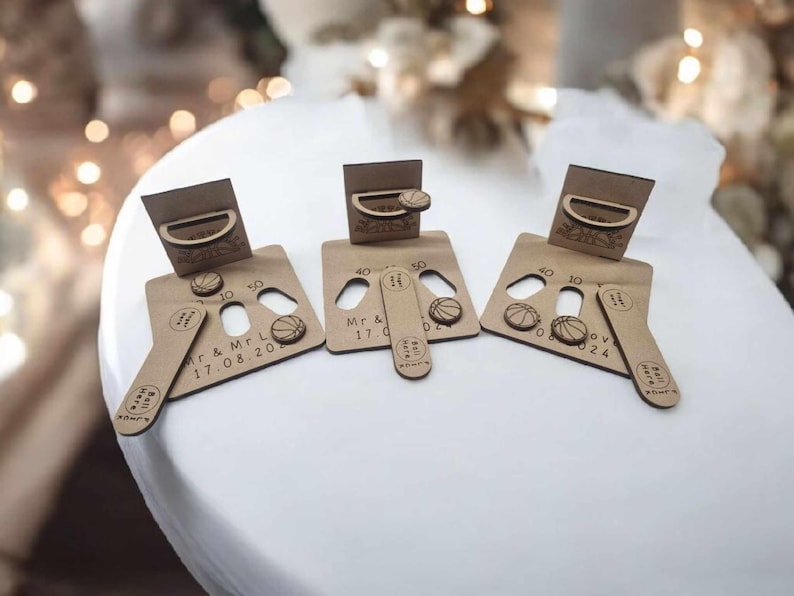 Wedding Games mini favour Noughts & Crosses, Ring toss, Jig saw, flick ball, mdf image 17
