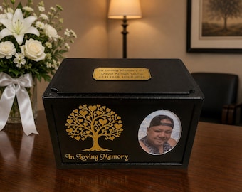 Wooden Cremation Urn for Human Ashes – Personalised Memorial Urn