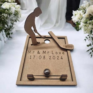 Wedding Games mini favour Noughts & Crosses, Ring toss, Jig saw, flick ball, mdf Mini Golf