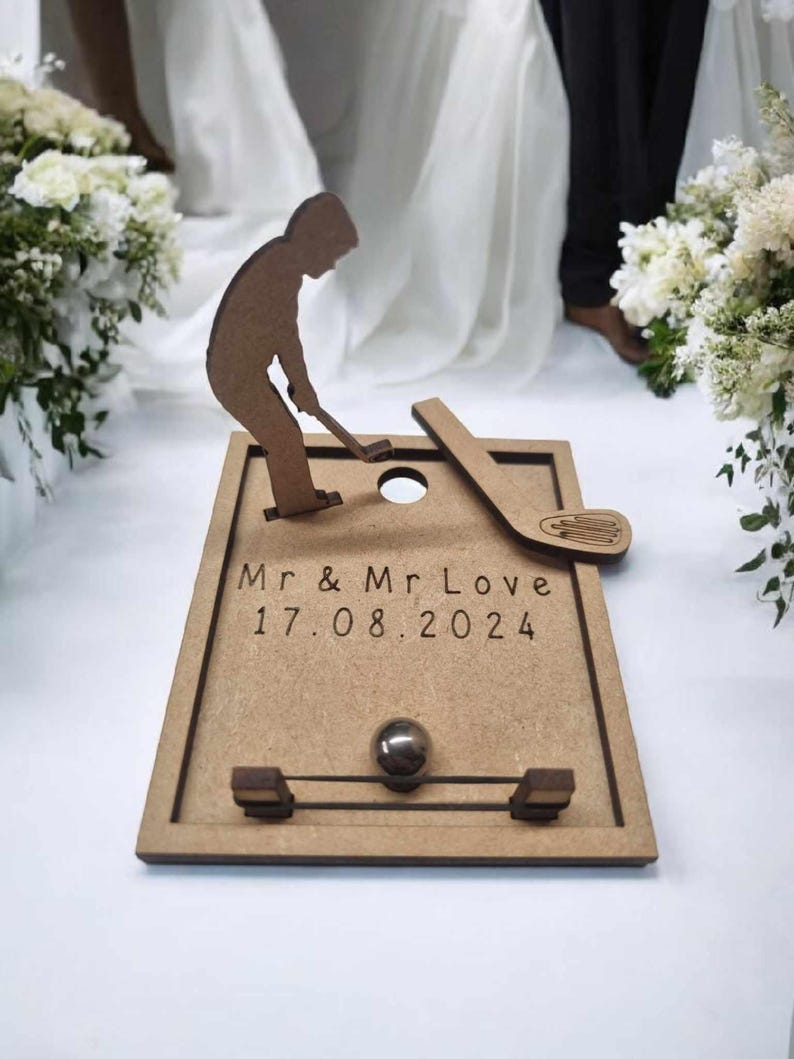 Wedding Games mini favour Noughts & Crosses, Ring toss, Jig saw, flick ball, mdf Mini Golf