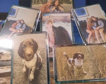 Fridge Magnet Custom Made with stand Personalised x 4 Photo Acrylic