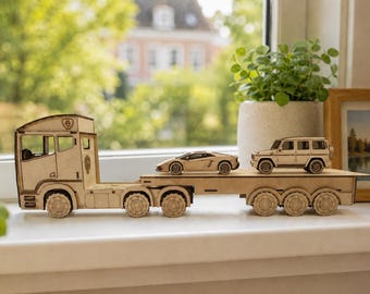 Personalised Cake Stand & Trailer Scania  birthday stand gift
