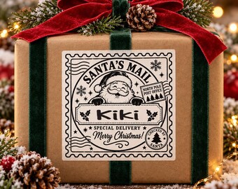 Personalised Santa Mail Labels (10x10cm) – Christmas Postage Thermal Stickers