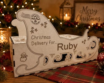 Personalised Wooden Christmas Eve Box – Beautiful Christmas Gift with name