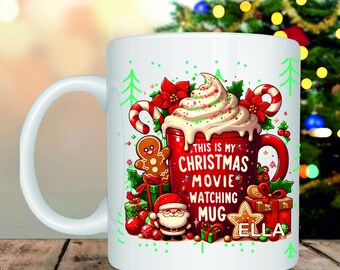 Personalised Christmas sublimation 11oz cup, mug with Custom Name,