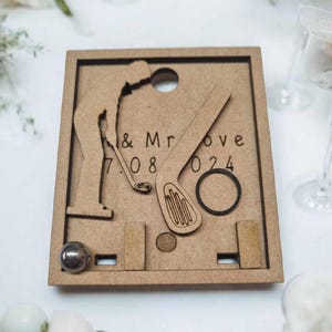Wedding Games mini favour Noughts & Crosses, Ring toss, Jig saw, flick ball, mdf image 13