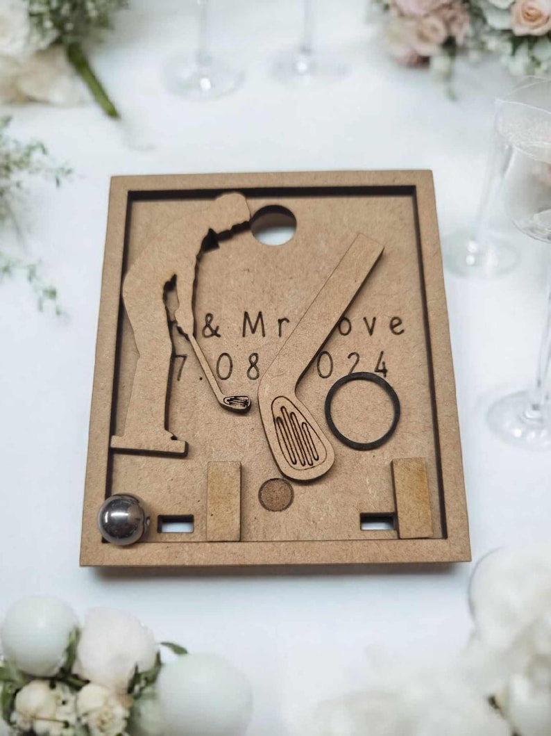 Wedding Games mini favour Noughts & Crosses, Ring toss, Jig saw, flick ball, mdf image 13