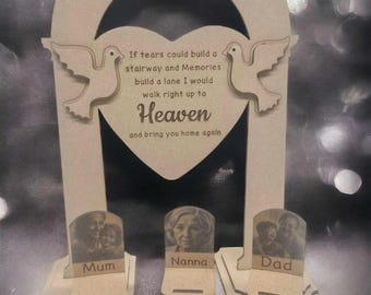 Personalised Wedding Memorial Arch Sign | Loved Ones Heaven Centrepiece, Memory Table Decor