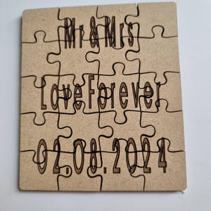 Wedding Games mini favour Noughts & Crosses, Ring toss, Jig saw, flick ball, mdf Jigsaw