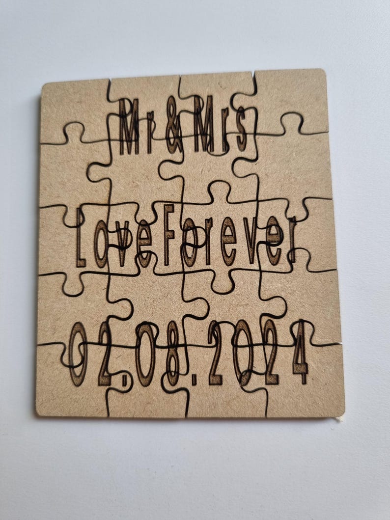 Wedding Games mini favour Noughts & Crosses, Ring toss, Jig saw, flick ball, mdf Jigsaw