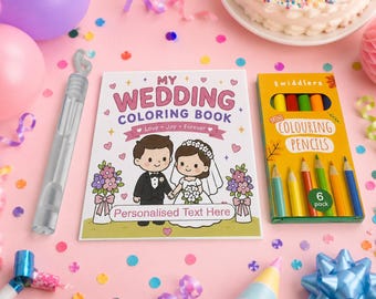Colouring Book Kids personalised name Activity Table Pack with stickers and bubbles