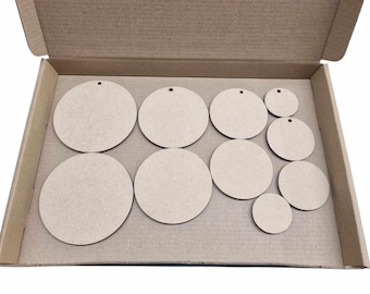 Wood shapes laser cut Round Shape Craft mdf Wood Tag Decoration