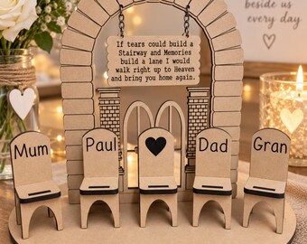 Personalised Wedding Memorial Arch Sign Centrepiece MDF Wood Table Decor
