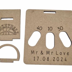 Wedding Games mini favour Noughts & Crosses, Ring toss, Jig saw, flick ball, mdf image 15