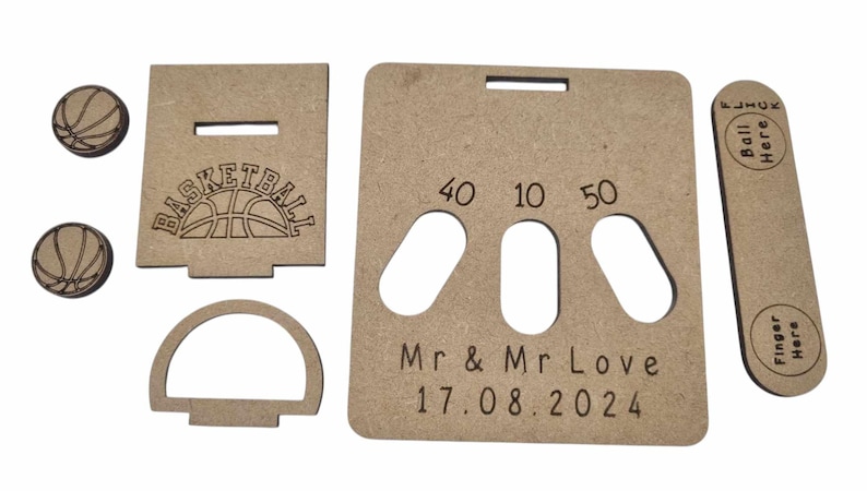 Wedding Games mini favour Noughts & Crosses, Ring toss, Jig saw, flick ball, mdf image 15