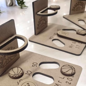Wedding Games mini favour Noughts & Crosses, Ring toss, Jig saw, flick ball, mdf Basketball
