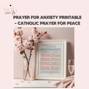 Prayer for Anxiety Printable | Catholic Prayer Sheet | Bible Reflection Printable | Christian Mental Health Prayer | Scripture Meditation
