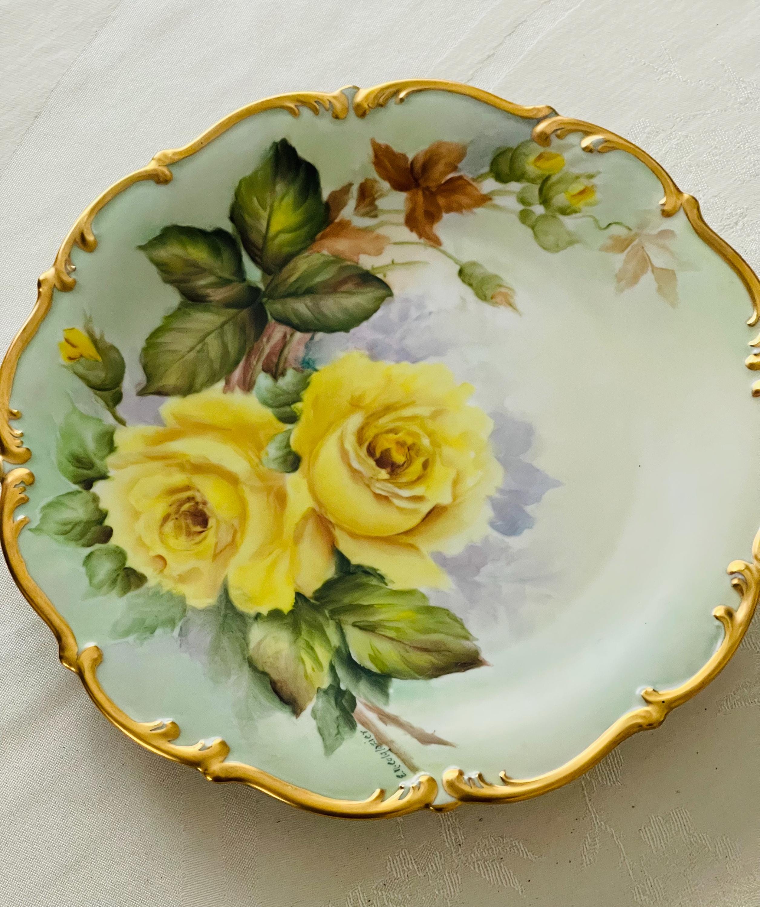 Bavarian Yellow Roses Plates - Etsy