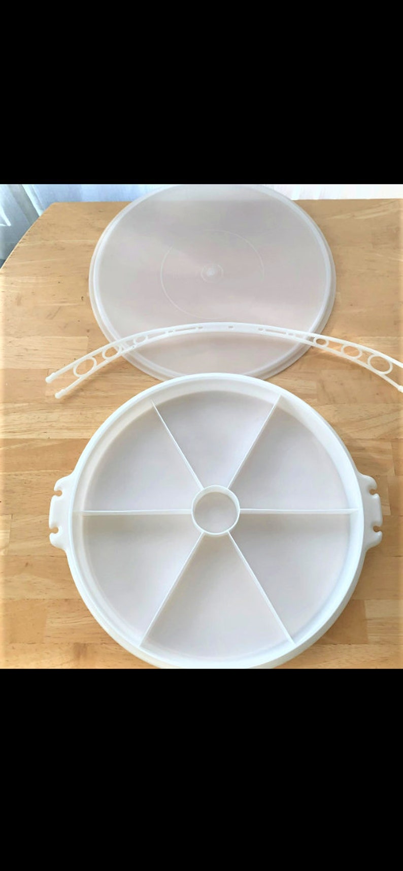 Vintage Tupperware Lazy Susan Appetizer Covered Tray Etsy