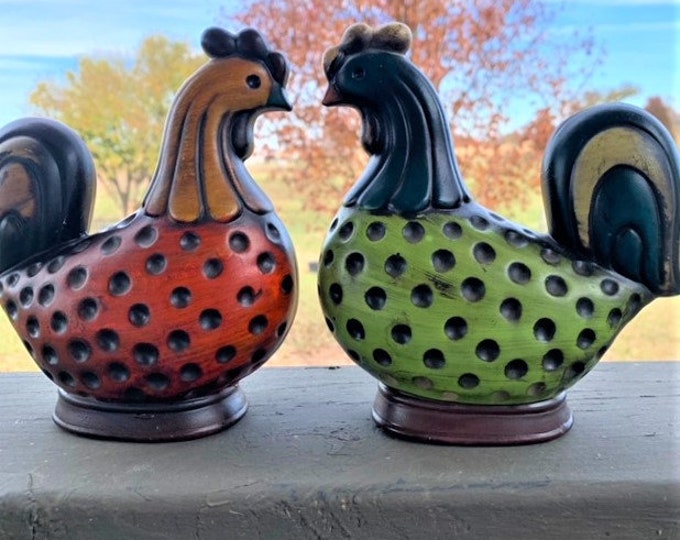Vintage Ceramic Chickens, Hens, Farmhouse Decor, Southwest Decor Etsy