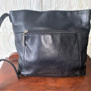 Vintage Stone Mountain Leather Bucket Hobo Shoulder Bag 