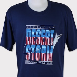 Vintage 90s  - Gulf war &quot;Operation Desert Storm&quot; (Velva Sheen tag-Single stitch) Tshirt