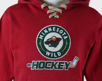 Vintage CCM Black Minnesota Wild Hockey Pullover Sweatshirt Youth Size M