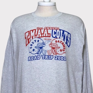 Vintage 2000 New England Patriots vs Indianapolis Colts NFL Langarmshirt (Allsport Tag)