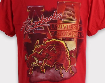 Camiseta vintage de los Arkansas Razorbacks de los años 2000, sudadera de los Arkansas Razorbacks, sudadera con capucha de los Razorbacks de la Universidad de Arkansas, chaqueta de fútbol americano.