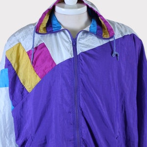 Vintage 90s Pan Asia-windbreaker,multicolor Colorblock Track