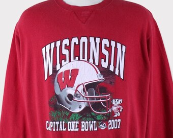 Vintage 00s Wisconsin Badgers Sweatshirt Wisconsin University Badgers Football Sweater Crewneck Hoodie Jacket T Shirt Gift For Him For Her