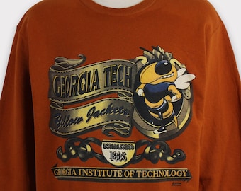 Vintage 00s Georgia Tech Yellow Jackets Sweatshirt Georgia Tech T - Main Image