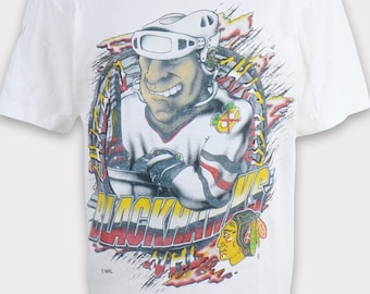Koszulka Chicago Blackhawks z lat 90. Bluza Chicago Blackhawks Bluza hokejowa NHL Chicago Blackhawks Bluza z kapturem Kurtka z okrągłym dekoltem Czapka na prezent