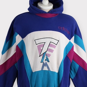 Vintage 90s Adidas Hoodie/Adidas Windbreaker/Adidas Sweatshirt/Adidas Shirt/Adidas Track Jacket/Adidas Tshirt/Adidas T shirt/Adidas Gift/Hat