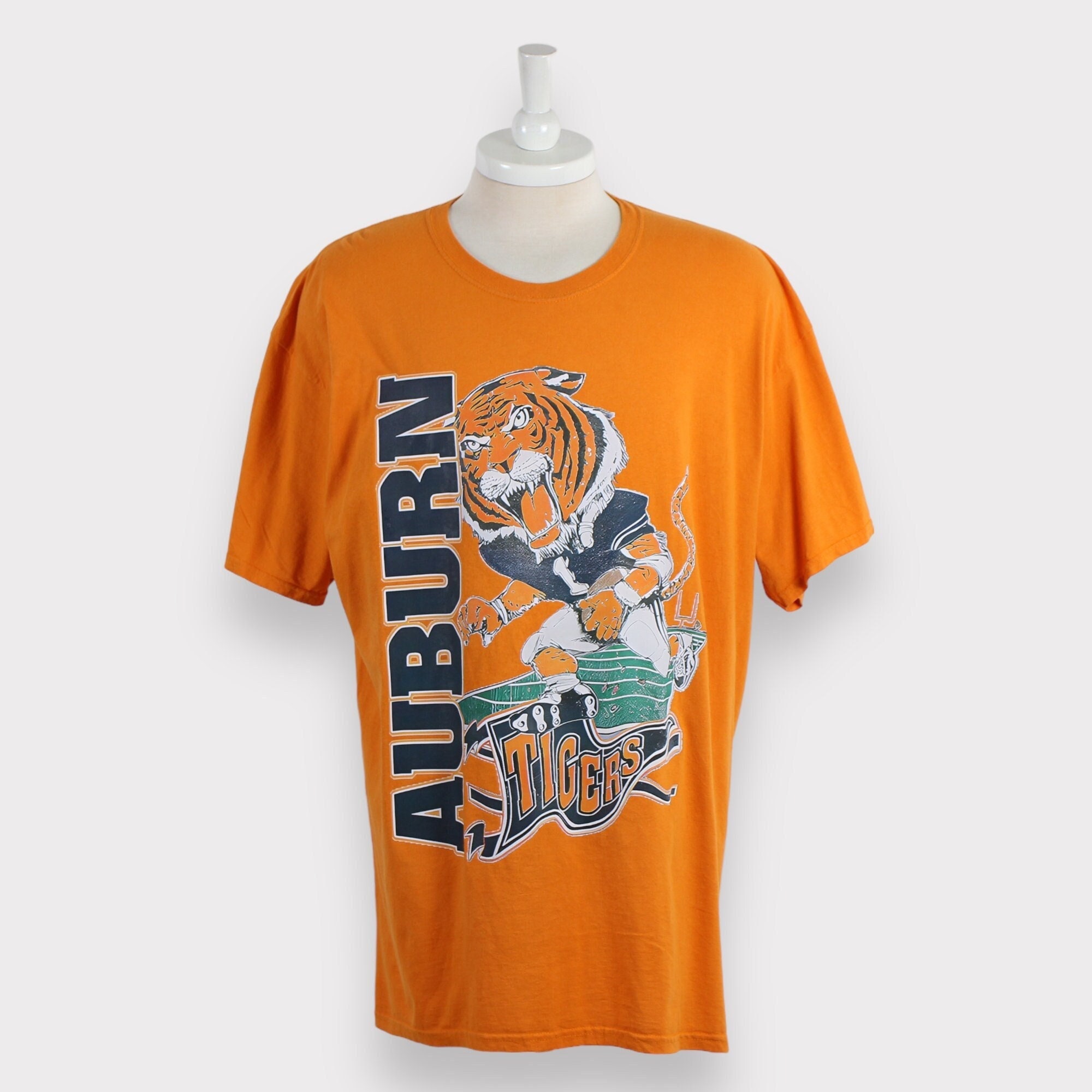 Acheter T-shirt Unisexe Marine Manches Courtes Point Simple Vintage Années 1990 Auburn University Tigers
