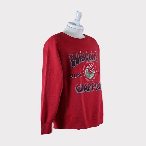 Midwest Embroidery WISCONSIN University of Wisconsin College Character Sweatshirt, Men's XL polyester gray type Vintage Second Hand