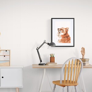 Red Fox Handpainted Watercolor Illustration Limited Fine Art Print Cute Animal Poster Animallover Gift Red Orange Soothing Calm image 7