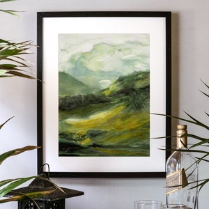 Scottish Highlands - Handpainted Watercolor Illustration | Limited Fine Art Print | scotland poster | mountains glencoe nature painting