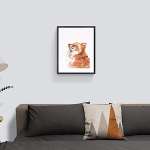 Red Fox Handpainted Watercolor Illustration Limited Fine Art Print Cute Animal Poster Animallover Gift Red Orange Soothing Calm image 6