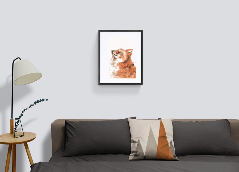 Red Fox Handpainted Watercolor Illustration Limited Fine Art Print Cute Animal Poster Animallover Gift Red Orange Soothing Calm image 6