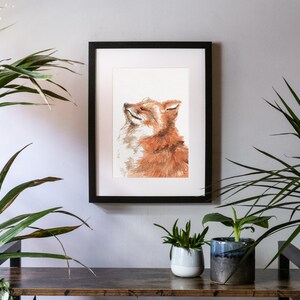 Red Fox Handpainted Watercolor Illustration Limited Fine Art Print Cute Animal Poster Animallover Gift Red Orange Soothing Calm image 9