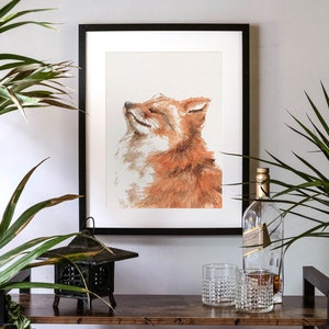 Red Fox Handpainted Watercolor Illustration Limited Fine Art Print Cute Animal Poster Animallover Gift Red Orange Soothing Calm image 8