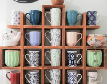 Coffee mug shelves, Tea cup shelf, Mug cubby,Wall mounted shelves,Mug wall  shelf